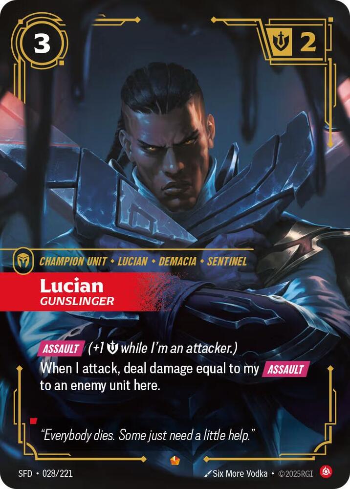 Lucian - Gunslinger 028/221 (Spiritforged)  - Foil | Good Games Morley