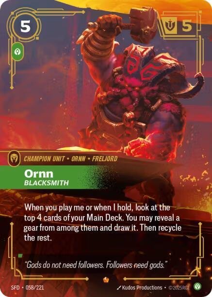 Ornn - Blacksmith 058/221 (Spiritforged)  - Foil | Good Games Morley