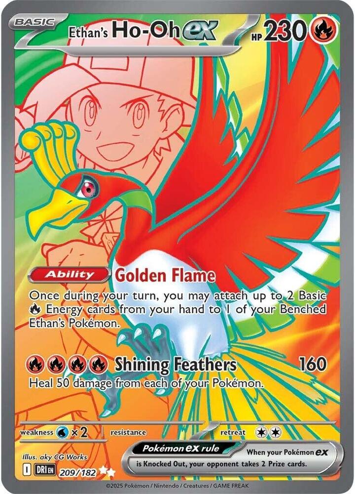 Ethan's Ho-Oh ex 209/182 (SV10: Destined Rivals)  - Holofoil | Good Games Morley