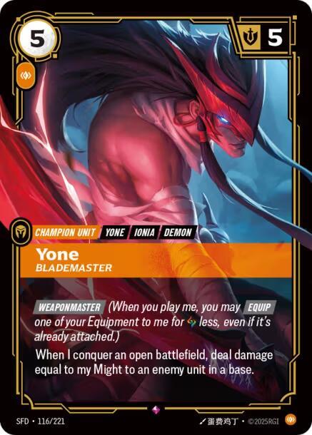 Yone - Blademaster 116/221 (Spiritforged)  - Foil | Good Games Morley