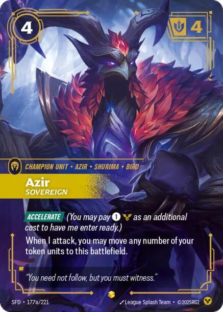 Azir - Sovereign 177a/221 (Spiritforged)  - Foil | Good Games Morley