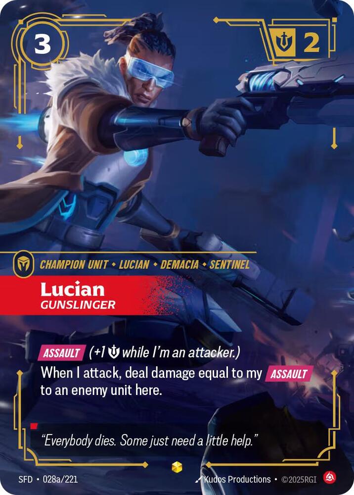 Lucian - Gunslinger 28a/221 (Spiritforged)  - Foil | Good Games Morley