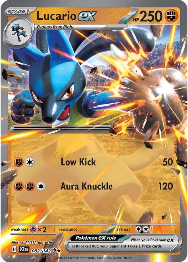 Lucario ex 082/142 (SV07: Stellar Crown)  - Holofoil | Good Games Morley