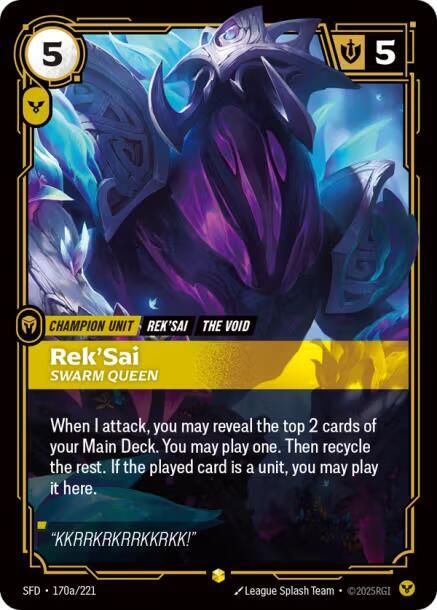 Rek'Sai - Swarm Queen 170a/221 (Spiritforged)  - Foil | Good Games Morley