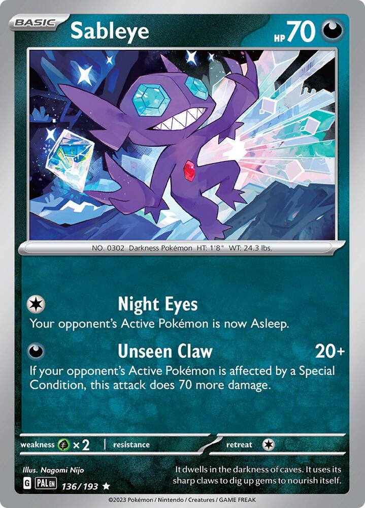 Sableye 136/193 (SV02: Paldea Evolved)  - Holofoil | Good Games Morley