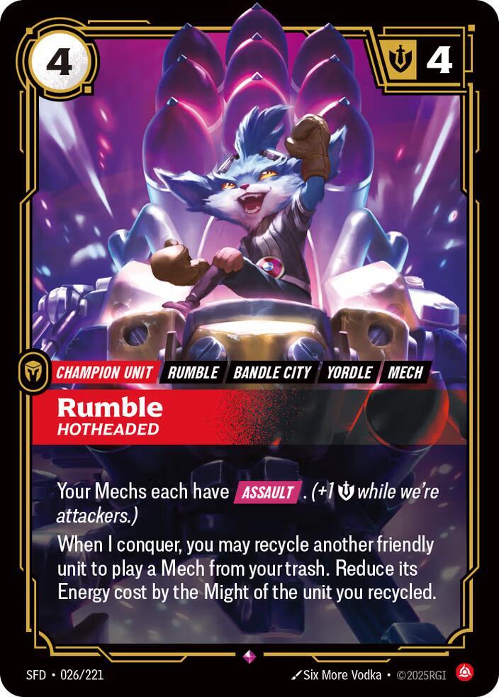 Rumble - Hotheaded 026/221 (Spiritforged)  - Foil | Good Games Morley