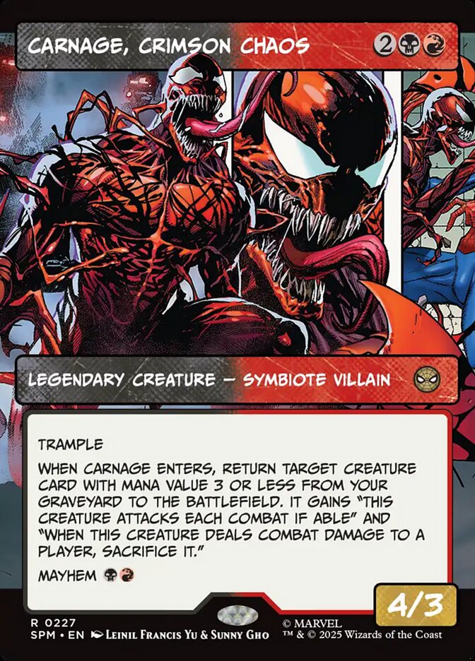 Carnage Crimson Chaos Borderless 227 (Marvel's Spider-Man)  - Showcase Foil | Good Games Morley