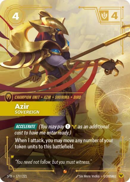 Azir - Sovereign 177/221 (Spiritforged)  - Foil | Good Games Morley