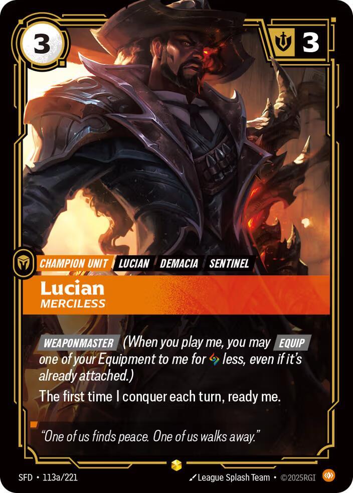 Lucian - Merciless 113a/221 (Spiritforged)  - Foil | Good Games Morley