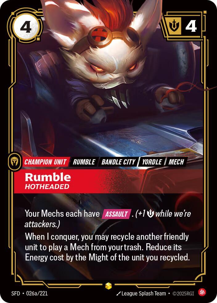 Rumble - Hotheaded 26a/221 (Spiritforged)  - Foil | Good Games Morley