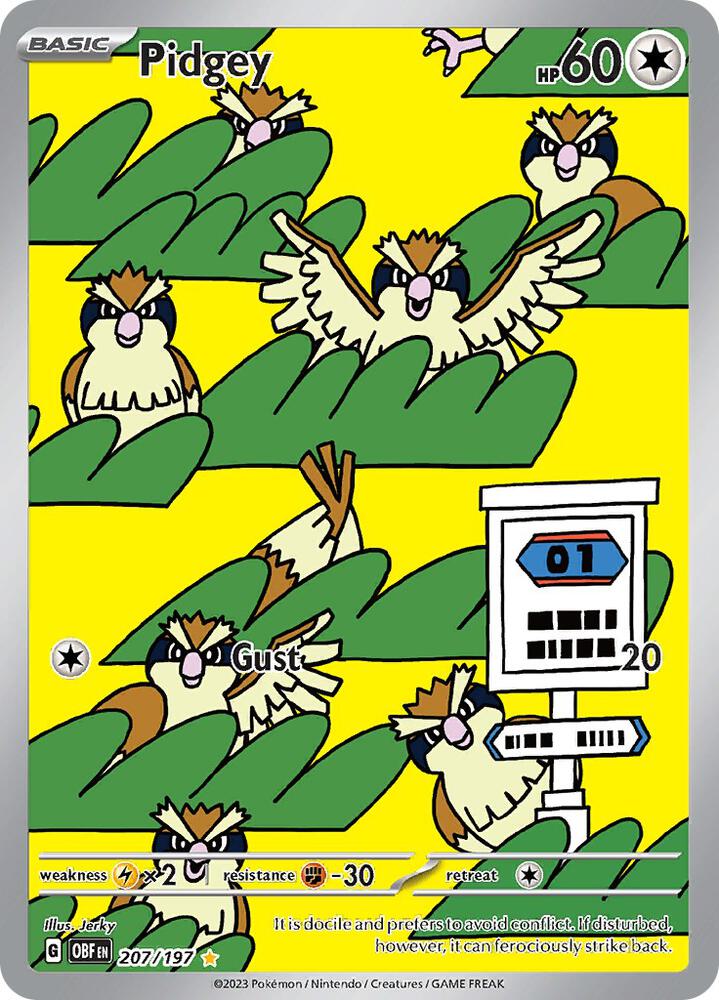 Pidgey 207/197 (SV03: Obsidian Flames)  - Holofoil | Good Games Morley