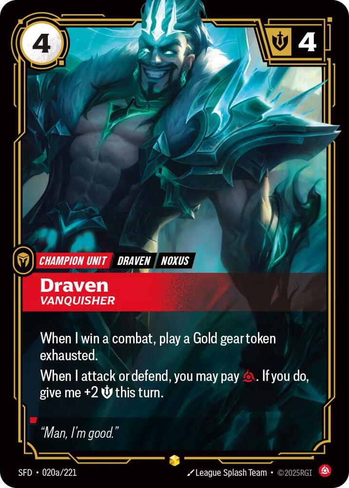 Draven - Vanquisher 20a/221 (Spiritforged)  - Foil | Good Games Morley
