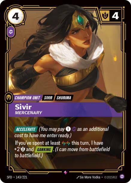 Sivir - Mercenary 143/221 (Spiritforged)  - Foil | Good Games Morley
