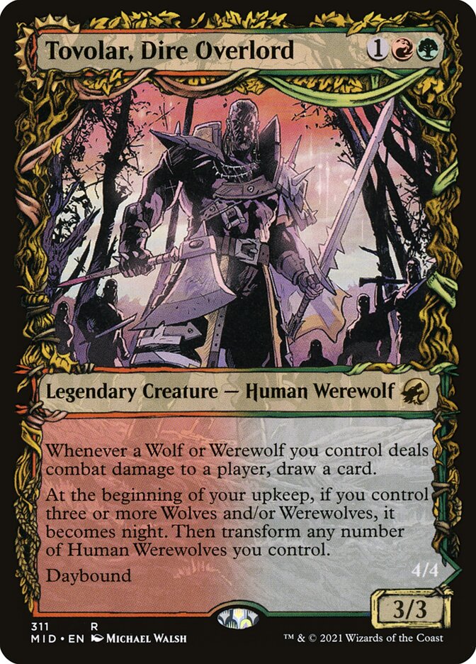 Tovolar Dire Overlord Showcase 311 (Innistrad: Midnight Hunt)  - Foil | Good Games Morley