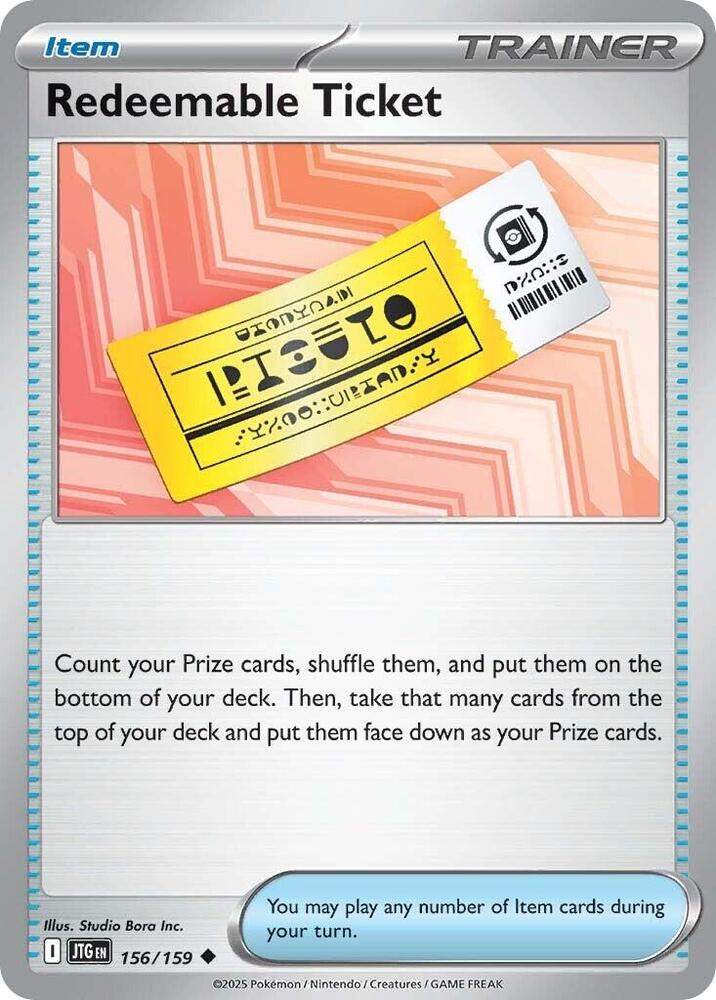 Redeemable Ticket 156/159 (SV09: Journey Together)  | Good Games Morley