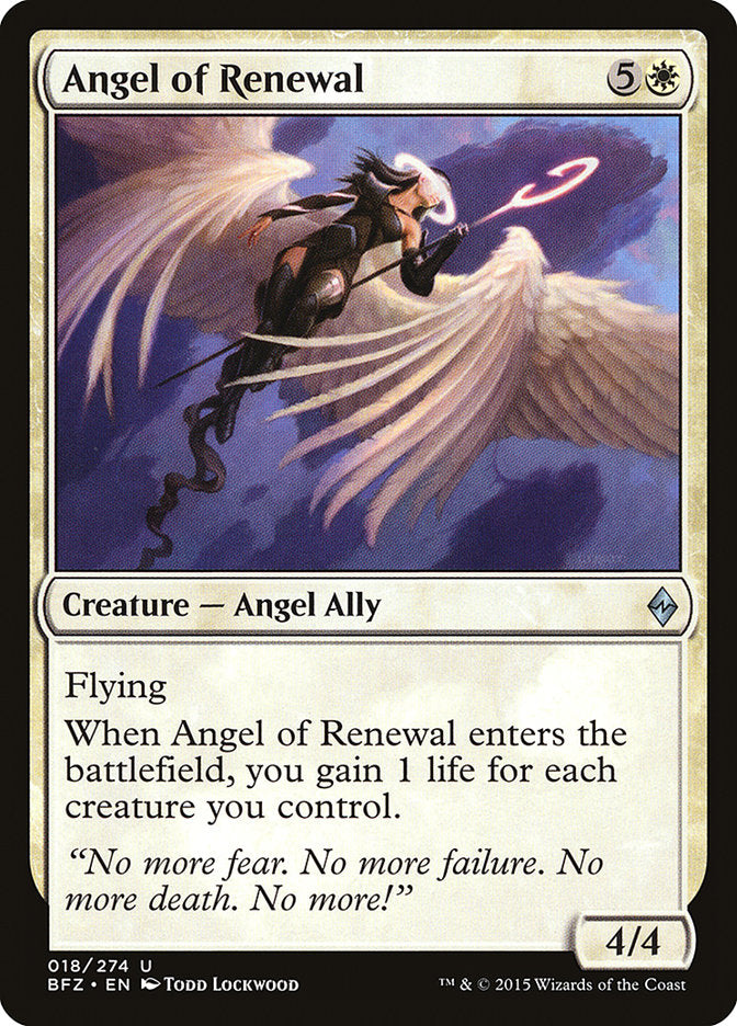 Angel of Renewal 18/274 (Battle for Zendikar)  - Foil | Good Games Morley