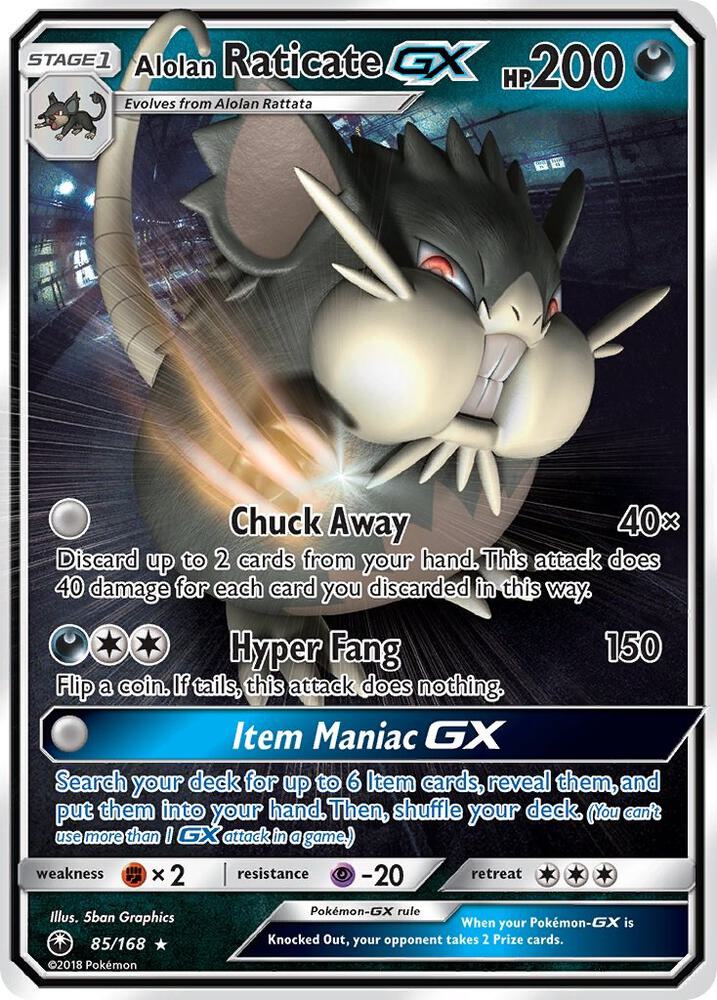 Alolan Raticate GX 85/168 (SM - Celestial Storm)  - Holofoil | Good Games Morley