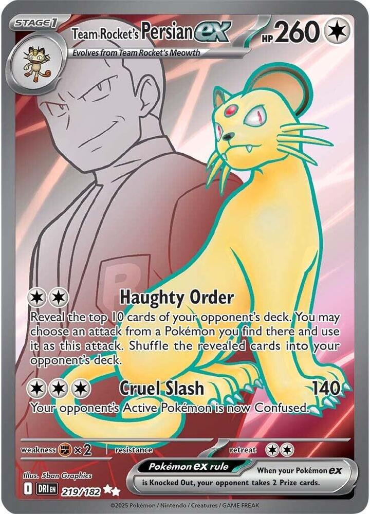 Team Rocket's Persian ex 219/182 (SV10: Destined Rivals)  - Holofoil | Good Games Morley