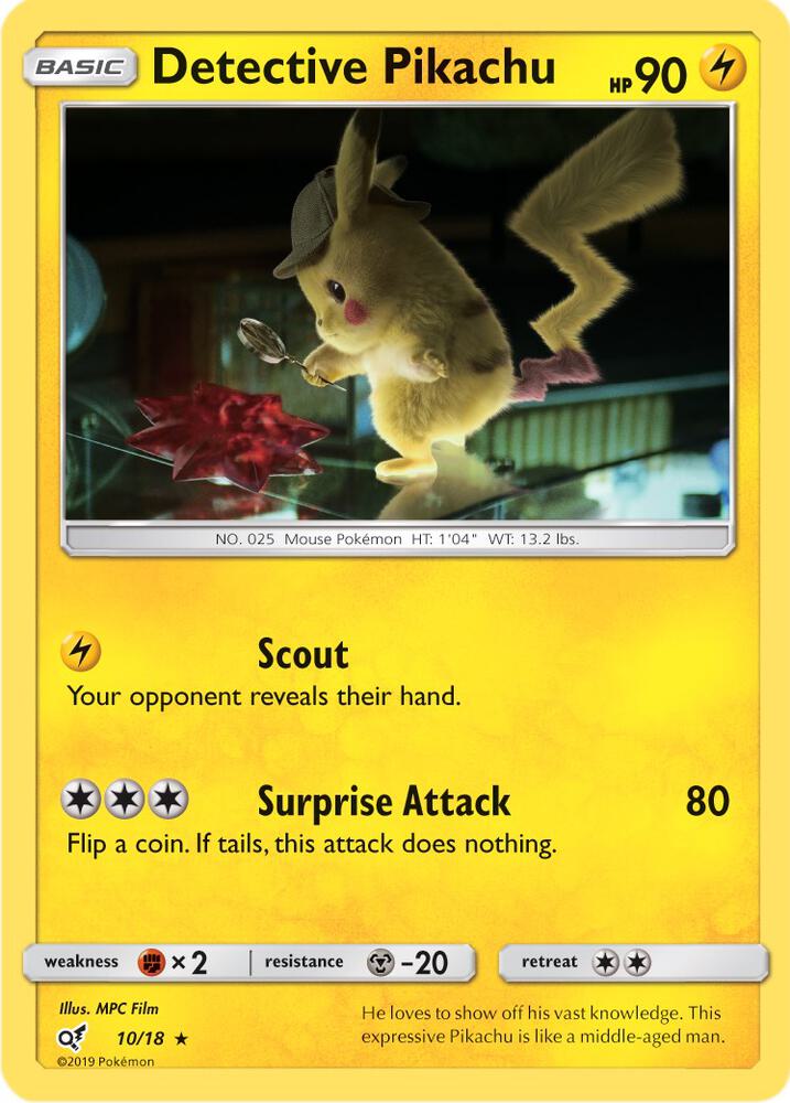 Detective Pikachu 10/18 (Detective Pikachu)  - Holofoil | Good Games Morley
