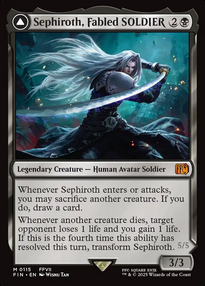 Sephiroth, Fabled SOLDIER // Sephiroth, One-Winged Angel 115 (FINAL FANTASY)  - Foil | Good Games Morley