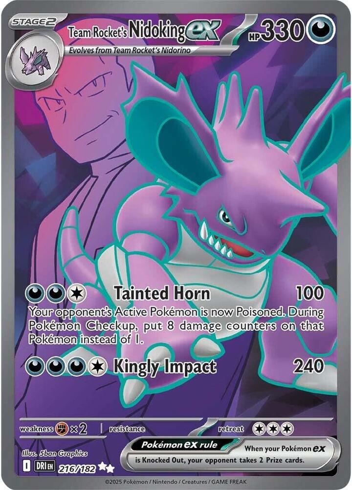 Team Rocket's Nidoking ex 216/182 (SV10: Destined Rivals)  - Holofoil | Good Games Morley