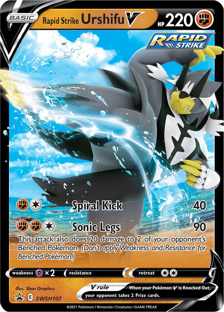 Rapid Strike Urshifu V SWSH107 (SWSH: Sword & Shield Promo Cards)  - Holofoil | Good Games Morley