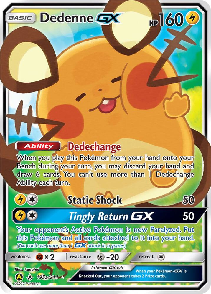 Dedenne GX 195a/214 (Alternate Art Promos)  - Holofoil | Good Games Morley