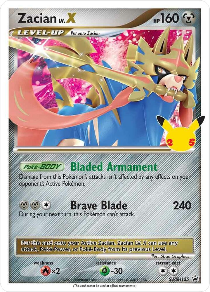 Zacian LV X SWSH135 (SWSH: Sword & Shield Promo Cards)  - Holofoil | Good Games Morley