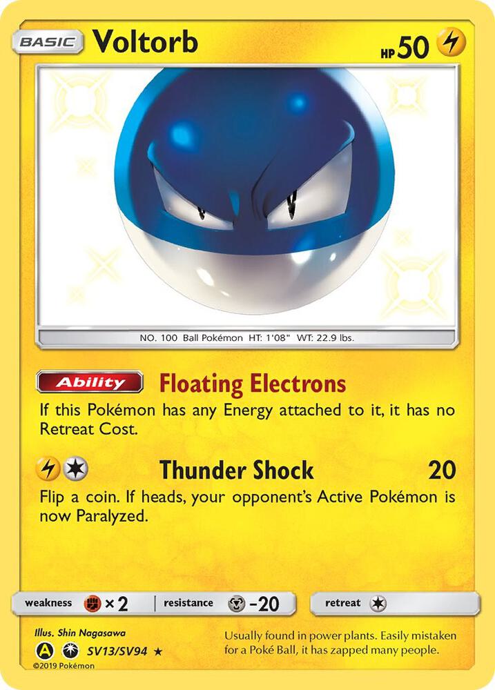 Voltorb SV13/SV94 (Hidden Fates: Shiny Vault)  - Holofoil | Good Games Morley