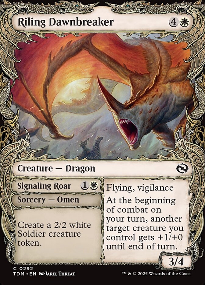 Riling Dawnbreaker // Signaling Roar 292/291 (Tarkir: Dragonstorm)  - Showcase | Good Games Morley