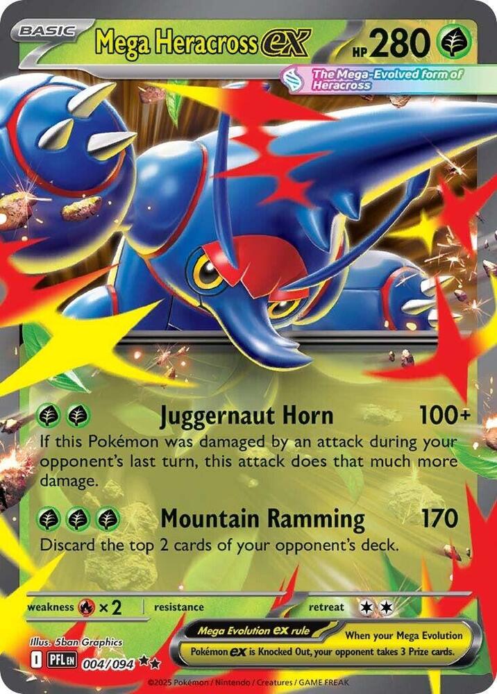 Mega Heracross ex 004/094 (ME02: Phantasmal Flames)  - Holofoil | Good Games Morley