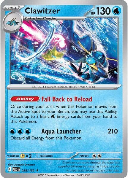 Clawitzer 038/132 (ME01: Mega Evolution)  - Holofoil | Good Games Morley
