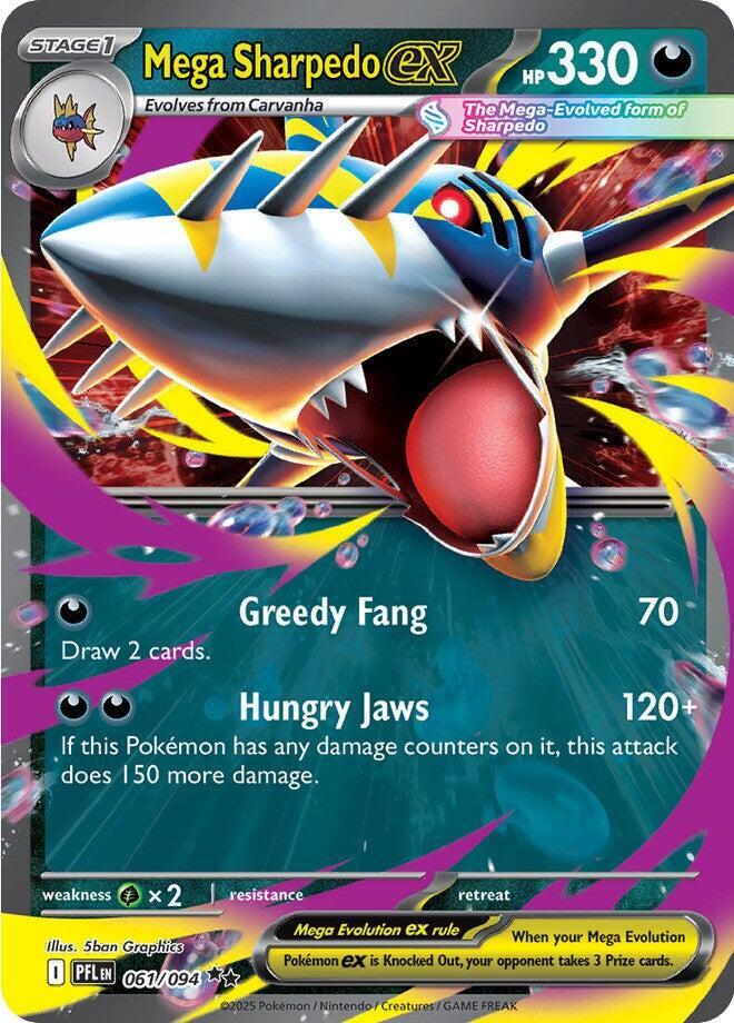 Mega Sharpedo ex 061/094 (ME02: Phantasmal Flames)  - Holofoil | Good Games Morley