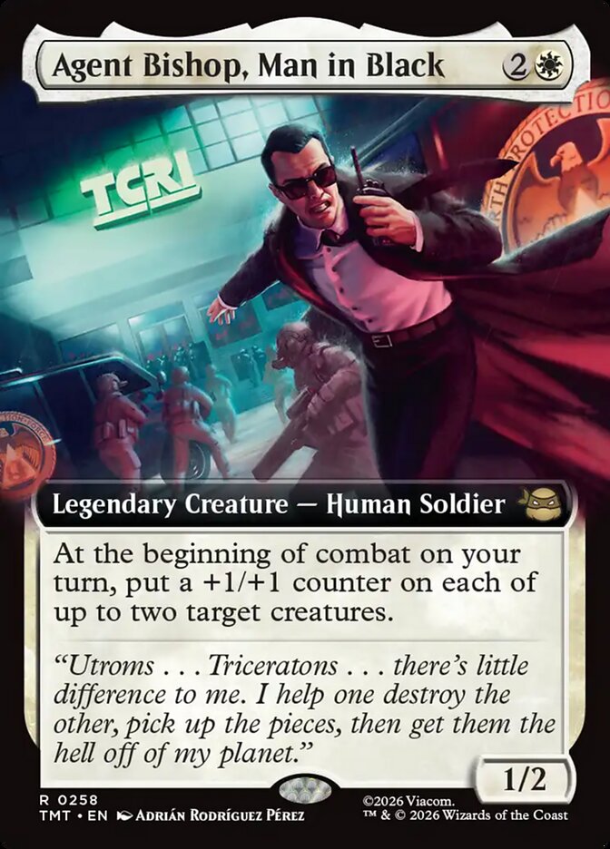 Agent Bishop, Man in Black 258 (Teenage Mutant Ninja Turtles)  - Extended Art Foil | Good Games Morley