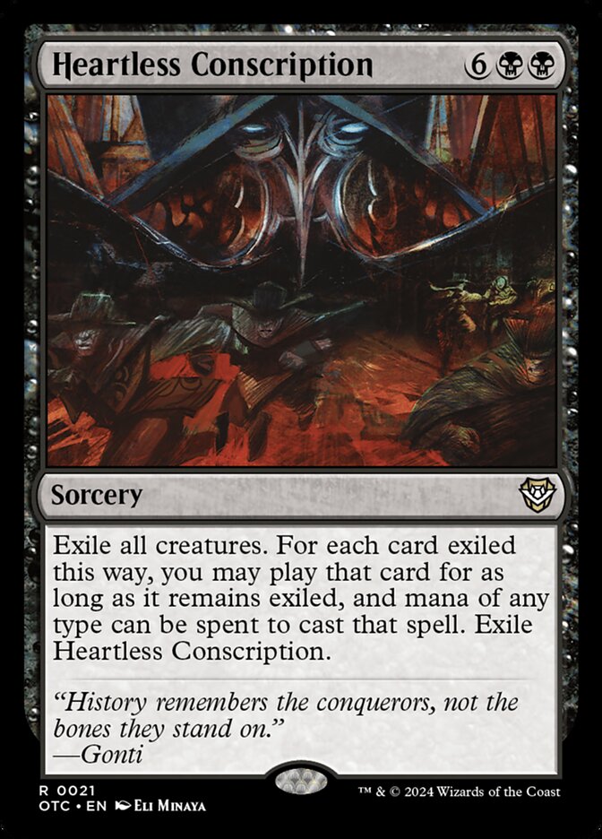 Heartless Conscription 21/342 (Commander: Outlaws of Thunder Junction)  | Good Games Morley