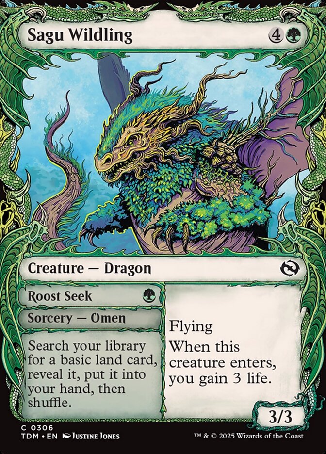 Sagu Wildling // Roost Seek 306 (Tarkir: Dragonstorm)  - Showcase Foil | Good Games Morley