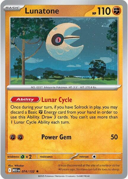 Lunatone 074/132 (ME01: Mega Evolution)  - Holofoil | Good Games Morley