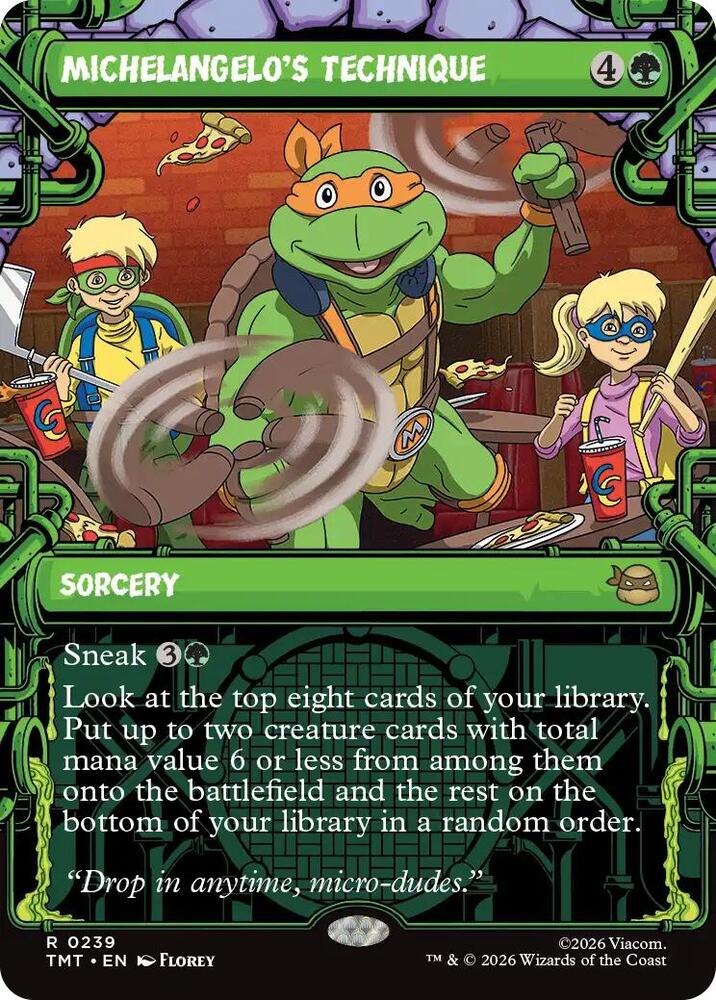 Michelangelo's Technique 239/190 (Teenage Mutant Ninja Turtles)  - Showcase Foil | Good Games Morley