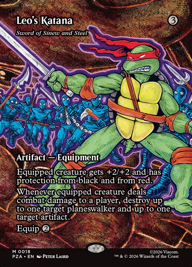 Leo's Katana Sword of Sinew and Steel 18 (Teenage Mutant Ninja Turtles Source Material)  - Borderless Foil | Good Games Morley
