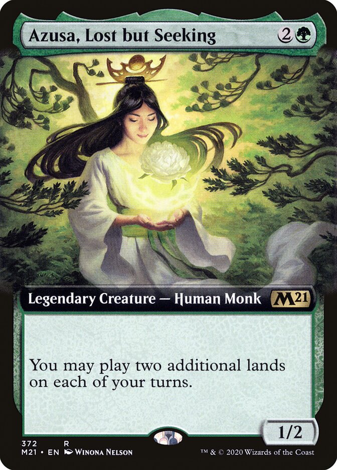 Azusa, Lost but Seeking 372/274 (Core Set 2021)  - Extended Art Foil | Good Games Morley