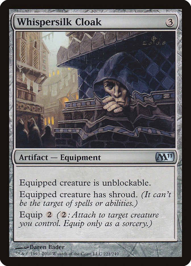 Whispersilk Cloak 221/249 (Magic 2011 (M11))  | Good Games Morley