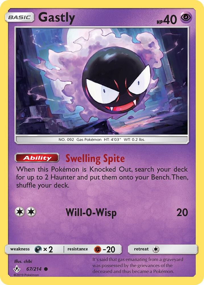 Gastly 67/214 (SM - Unbroken Bonds)  | Good Games Morley