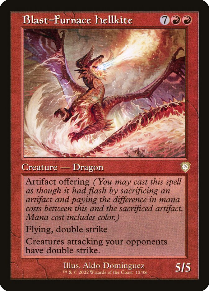 Blast Furnace Hellkite Retro Frame 12 (Commander: The Brothers' War)  | Good Games Morley