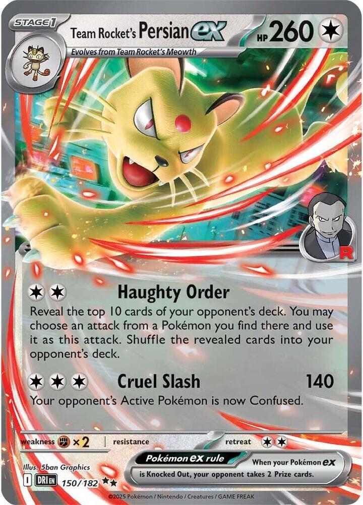 Team Rocket's Persian ex 150/182 (SV10: Destined Rivals)  - Holofoil | Good Games Morley