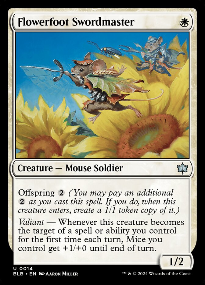 Flowerfoot Swordmaster 14 (Bloomburrow)  - Foil | Good Games Morley