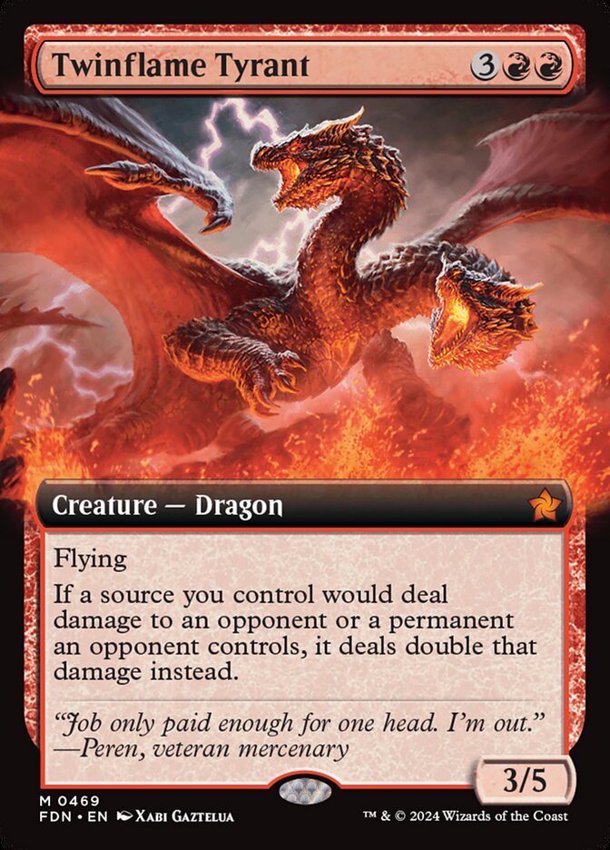 Twinflame Tyrant Extended Art 469 (Foundations)  - Extended Art Foil | Good Games Morley