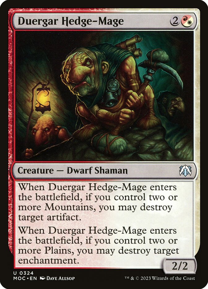 Duergar Hedge-Mage 324/444 (Commander: March of the Machine)  | Good Games Morley