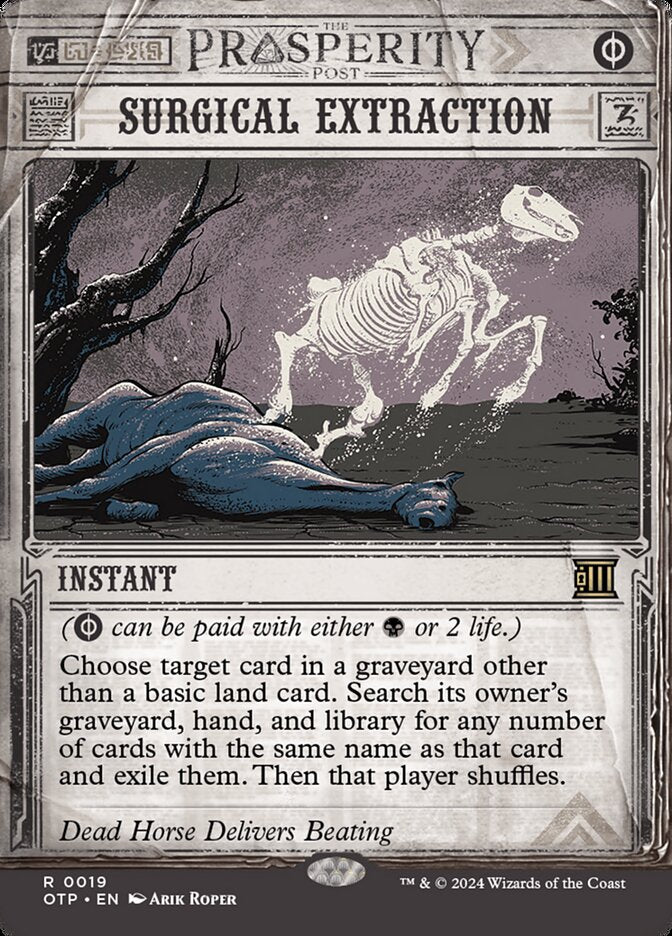 Surgical Extraction 19/65 (Outlaws of Thunder Junction: Breaking News)  - Showcase Foil | Good Games Morley