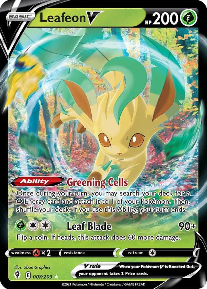 Leafeon V 007/203 (SWSH07: Evolving Skies)  - Holofoil | Good Games Morley