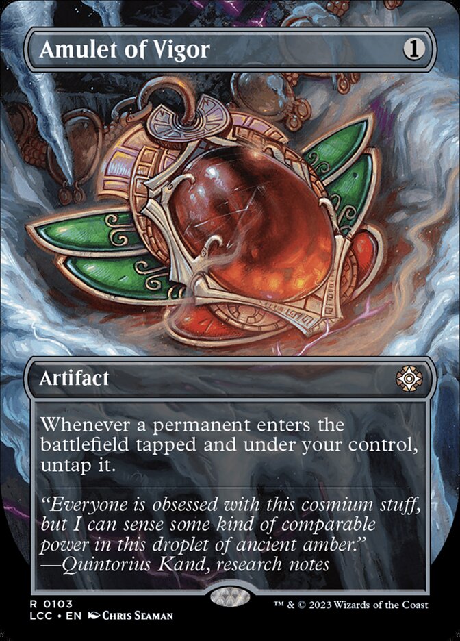 Amulet of Vigor 103/370 (Commander: The Lost Caverns of Ixalan)  - Borderless Foil | Good Games Morley